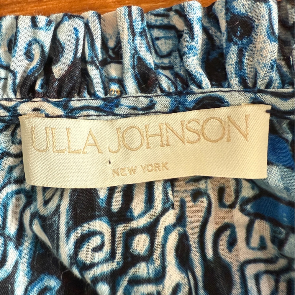 ULLA JOHNSON Denia Ruffle-Sleeve Tiered Mini Dress Sz 10 - Picture 8 of 13